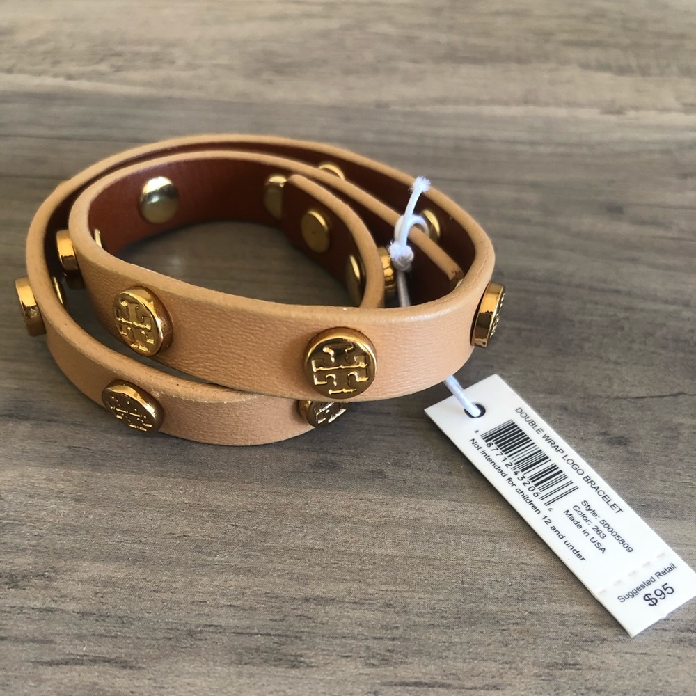 NWT Tory Burch Tan Double Wrap Bracelet